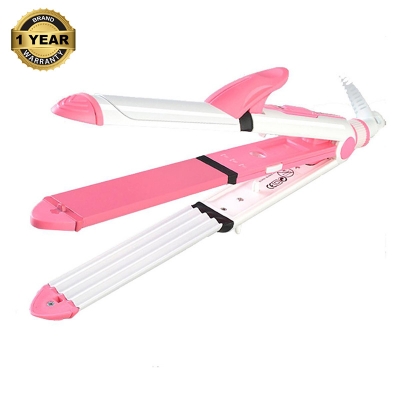 Picture of Kemei KM-1213 Professional  3 In 1 Electric Multifunction Ceramic Iron Wave Hair Curler Straighter for women