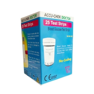 Picture of Accu Chek Doctor 25pc Test Strips for Glucose Meter and strips-Off