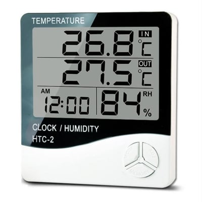 Picture of HTC 2 Digital LCD Temperature Humidity Thermometer Hygrometer Home Weather Station Indoor Outdoor Probe Sensor with Alarm