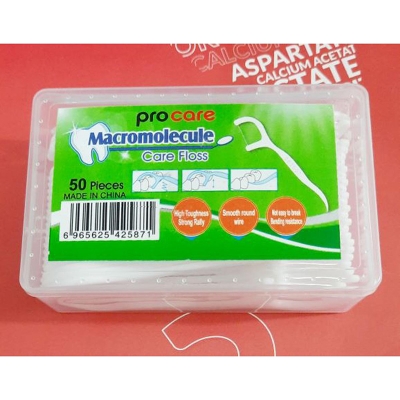Picture of Procare Macromolecule Dental Floss Pick Toothpick Inner dental Cleaner Tooth Picks-50 pcs