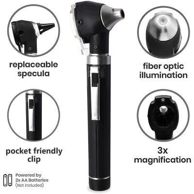 Picture of (Ear Nose &Throat) Medical Diagnostic Otoscope Ear Examination Kit with LED Lamp Diagnostic Examination Tool