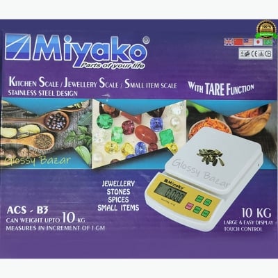 Picture of Miyako ACS-B3 Digital Kitchen & Jewelry Scale – 10KG Precision Weighing Scale