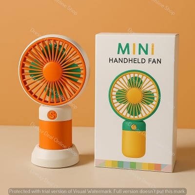 Picture of Mini Handheld Rechargable unique design potrable Fan with stand