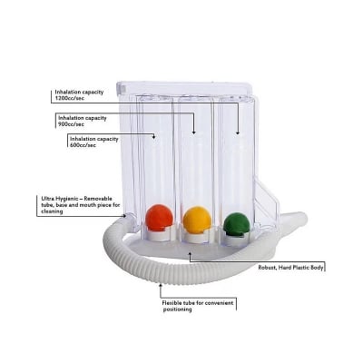 Picture of ultra care 3-Ball Lung Trainer & Spirometer – Deep Breathing & Breath Measurement System