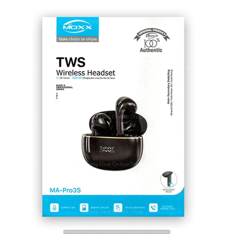 Picture of Moxx MA-Pro3s Wireless TWS LED Display Earbuds-Black