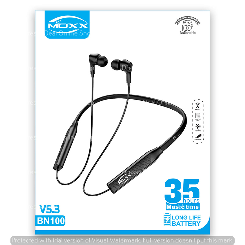 Picture of MOXX BN100 Wireless BT Neckband  with 35 Hours Music Time and 200 Hours Standby Time