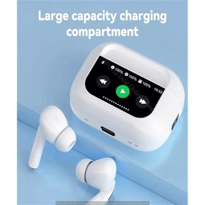 Picture of Airpods A9 Pro 2 ANC/ENC With Screen Display  Dobble Dark Touch Control Noise Reduction Long Battery Bluetooth Headphone