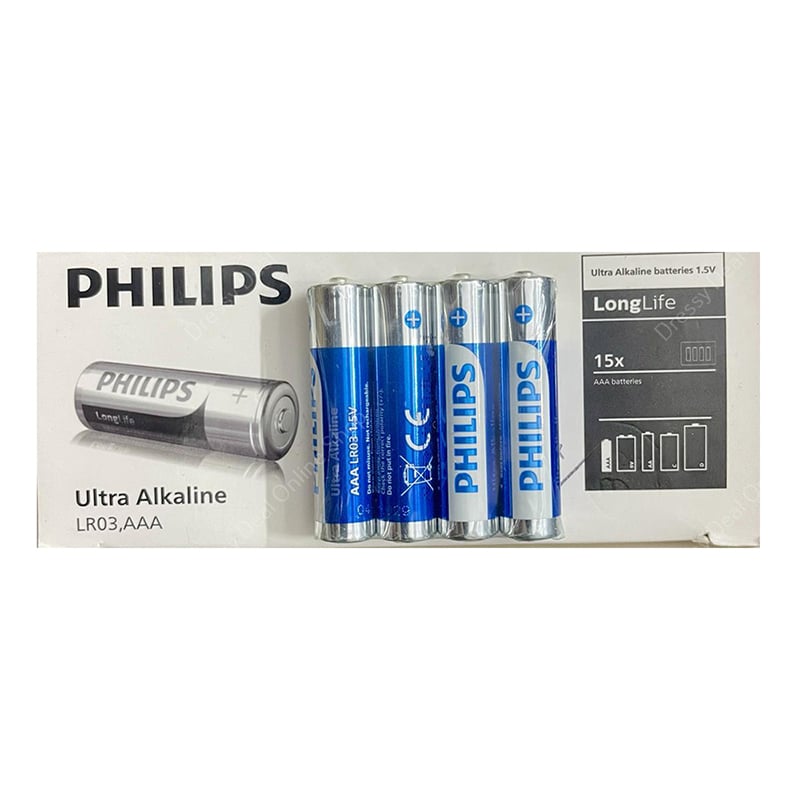 Picture of Philips Pack Of 4Pcs AAA LR03 MICRO Ultra Alkaline Battery - Blue