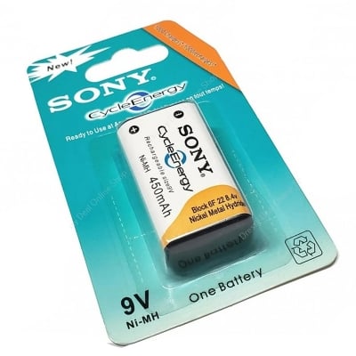 Picture of Sony cycle Energy 9V rechargeable battery 450mAh