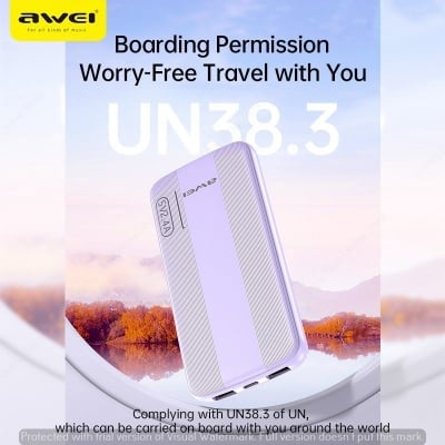 Picture of Awei P20K 10000mAh Powerbank 2.4A Slim PowerBank Dual Output