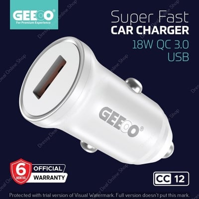 Picture of GEEOO CC12 USB-A Super Fast Car Charger 18 watt