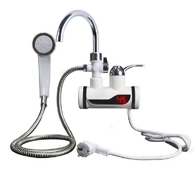 Picture of Electric Instant Hot Water Tap With Hand Shower, Digital Display Tankless Electric Faucet, Digital Bathroom Heater