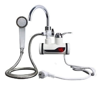 Picture of Electric Instant Hot Water Tap With Hand Shower, Digital Display Tankless Electric Faucet, Digital Bathroom Heater