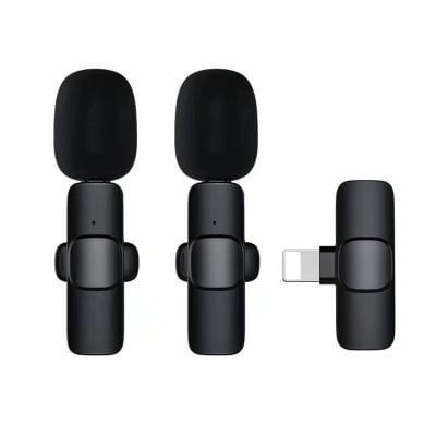 Picture of K9 Wireless Dual Microphone Professional Lapel Lavalier Microphone type C with noise Cancellaion micro phone