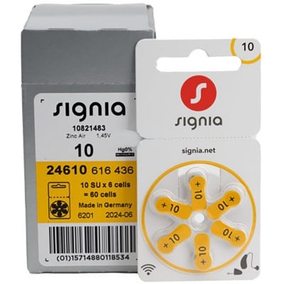 Picture of Signia/ Power One -Germany Hearing Aid Battery Size 10, Pack of 6 Batteries