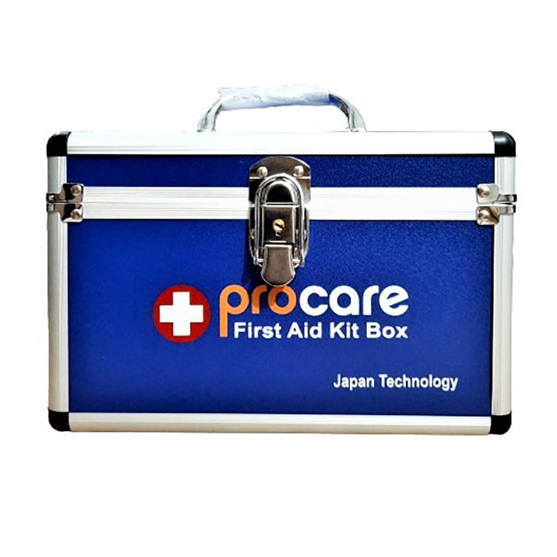 Picture of Procare First Aid Box - Multipurpose Medicine Storage Box Aluminum Body for Home Factory Medical Blue/ Silver