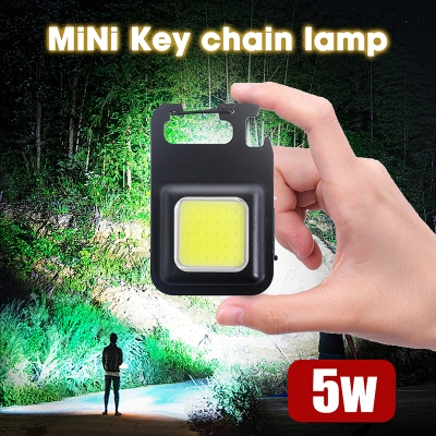 Picture of Mini LED Flashlight COB Keychain rechargable Multipurpose FlashLight Portable Camping Flashlights Work Lights fishing Lanterna with Type C USB charging