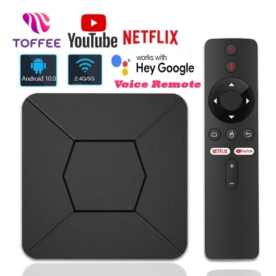 Picture of Android tv box Q5 4k Android 10 2GB ram 8GB Storage WiFi Bluetooth with Voice Remote IPTV compatible
