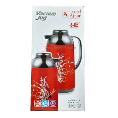 Picture of Metalic Thermal Vaccum Flask jug Push button system Multicolor- 1 liter