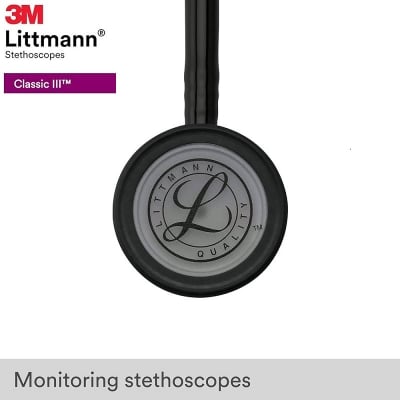 Picture of Littmann Classic III Chestpiece Monitoring Stethoscope, Black Tube, 27 inch/69 cm USA Made