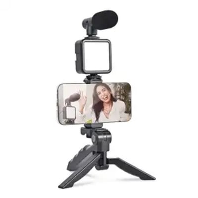 Picture of Remote Control Video Making Vlogging Kits Microphone LED Fill Light Mini Tripod Video Kit AY-49