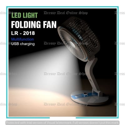 Picture of Multifunction Rechargeable Table fan Wall mount AC/DC Fan with LED Light