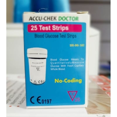 Picture of Accu Chek Doctor 25pc Test Strips for Glucose Meter and strips-Off