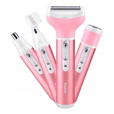 Picture of Kemei KM-6637 Multifunctional 4 in 1 Rechargeable woman body shaver Beard Eyebrow, Nose Trimmer