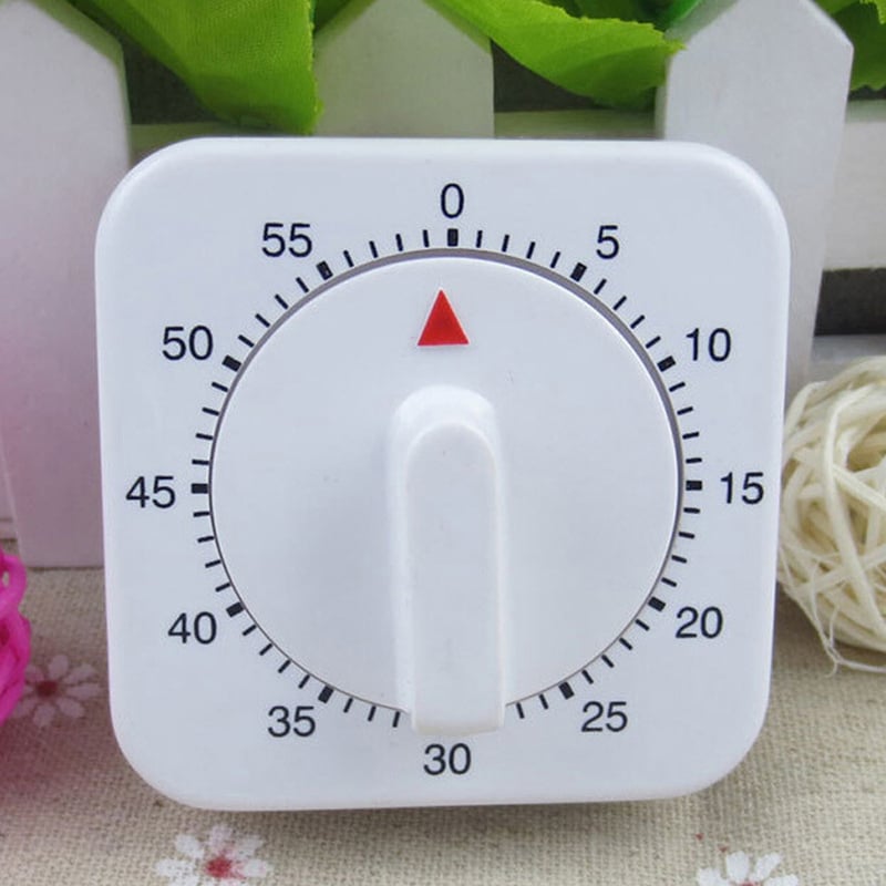 Picture of 60 Minute Square Mechanical Multi Purpose Timer- white
