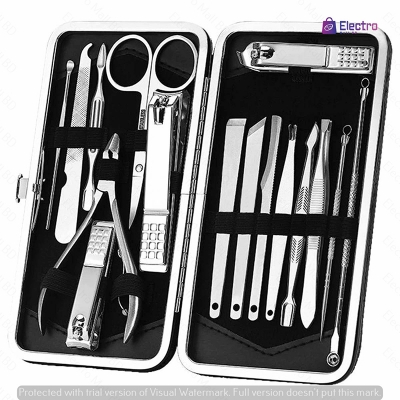 Picture of Professional Nail Pedicure Set Stainless Steel Nail Cutting Machine Kit Tool -12 pcs