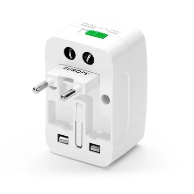 Picture of Universal International Travel Adapter ABS Multi Plug Converter Model All In 1 White