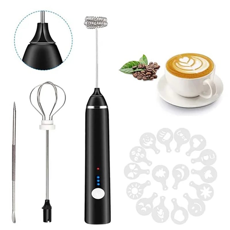 Picture of Powerful Milk Frother 3-Speed Electric Frother Rechargeable Wisker for Stirring Perfect for Coffee/Lattes/Cappuccino/Matcha/Hot Chocolate