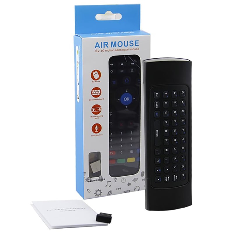 Picture of 2.4G Wireless Air Mouse Voice Control Remote with Keyboard and Backlight for pc and android tv - Black