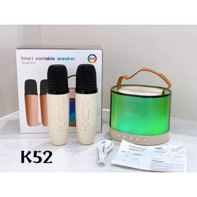 Picture of K52 RGB Wireless Karaoke Speaker Portable Bluetooth Music Machine with Dual Mic | Fun Gift for Kids & Family