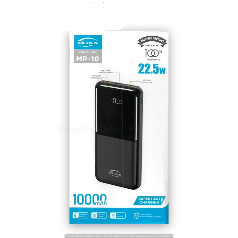 Picture of Moxx 10000 mah 22.5w fast Charging Power bank with Display (MP-10)