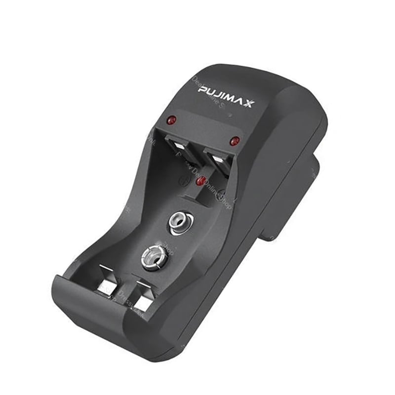 Picture of PUJIMAX 2 Slots AAA AA Battery Charger EU US BIS UK SAA Plug 1.2V Nimh Nicd Batteries Charger Rechargeable 9V Battery Charger