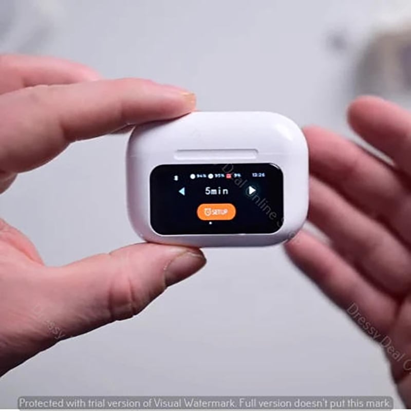 Picture of Airpods A9 Pro 2 ANC/ENC With Screen Display  Dobble Dark Touch Control Noise Reduction Long Battery Bluetooth Headphone