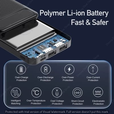 Picture of AWEI P5K Portable Power Bank 10000mAh Power bank Dual USB A Type c Micro Dual input Fast Charge