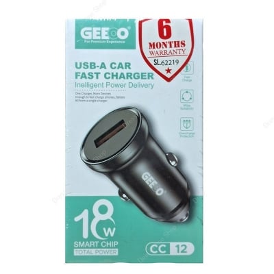 Picture of GEEOO CC12 USB-A Super Fast Car Charger 18 watt