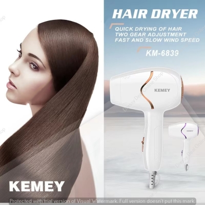 Picture of KEMEY KM-6839 Portable Anion Hair Dryer hair care Professinal Quick Dry 1800W Travel Foldable Hairdryer