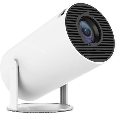 Picture of Mini Projector with Android 11, HY300 Home Projector 4K Ultra Hd Support, Smart Magcubic Projector 5G WIFI6 BT5.0 Auto Horizontal Correction, 180°Rotatable Outdoor Projector for Phone/Laptop (White)