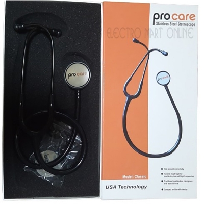 Picture of Procare Classic Stainless Steel Stethoscope -Black