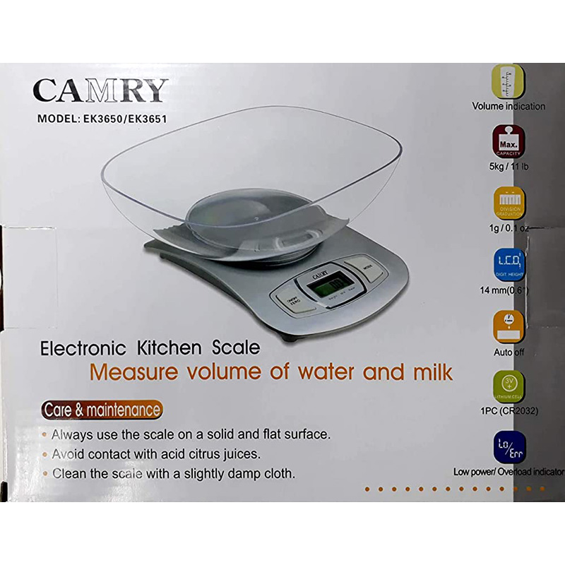 Picture of CAMRY EK3650/EK3651 Digital Electronic Kitchen Weight Scale- 5 kg