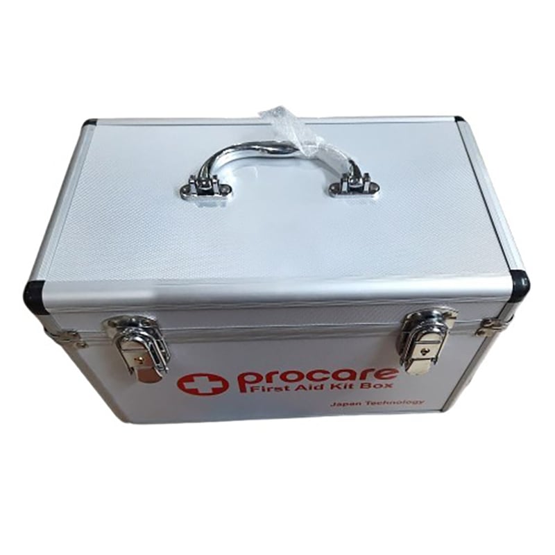 Picture of Procare First Aid Box - Multipurpose Medicine Storage Box Aluminum Body for Home Factory Medical Blue/ Silver
