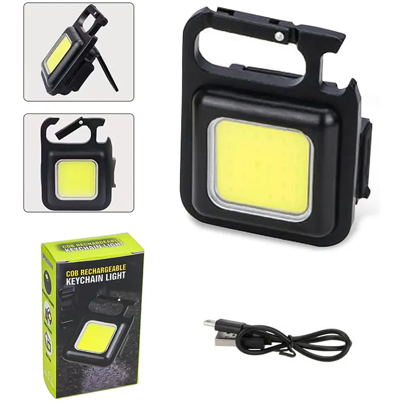 Picture of Mini LED Flashlight COB Keychain rechargable Multipurpose FlashLight Portable Camping Flashlights Work Lights fishing Lanterna with Type C USB charging