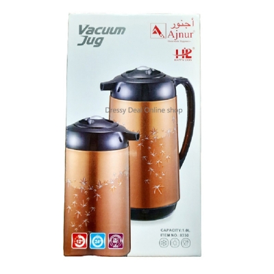 Picture of Metalic Thermal Vaccum Flask jug Push button system Multicolor- 1 liter