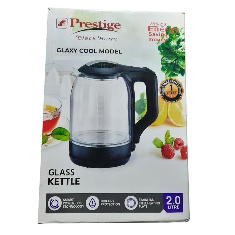 Picture of Prestige Crystal Glass Electric Kettle 2.0 Litre With Led Lights, Heat Resistant with On/Off Switch 1500 Watt