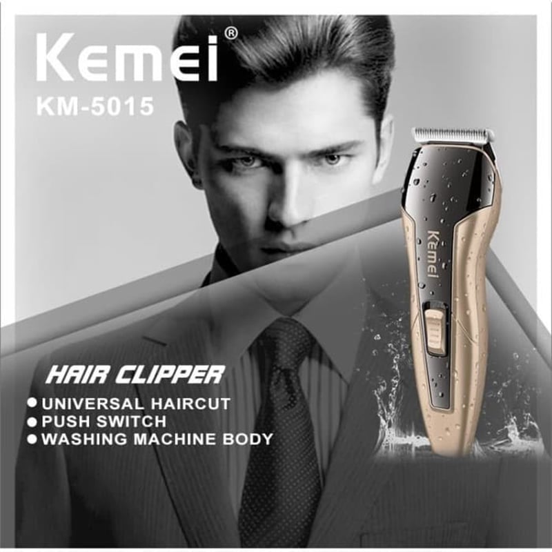 Picture of Kemei KM 5015 Waterproof Professional Hair Clipper Trimmer & Shaving system for men -Black Gold