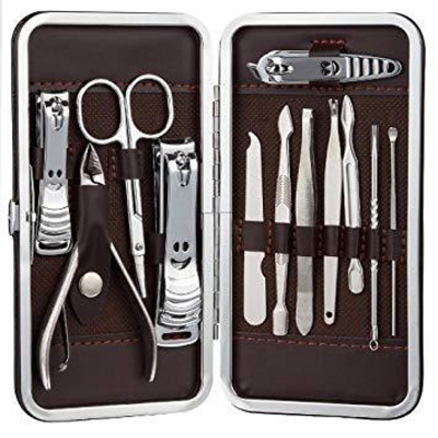 Picture of Professional Nail Pedicure Set Stainless Steel Nail Cutting Machine Kit Tool -12 pcs