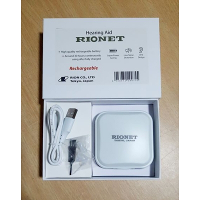 Picture of Rionet Super Power saving Rechargeable Hearing Aid Sound Amplifier with storage box Japan Made